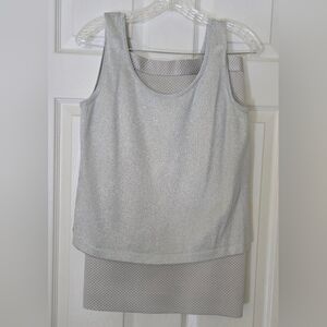 St. John Silver Lame Knit Set